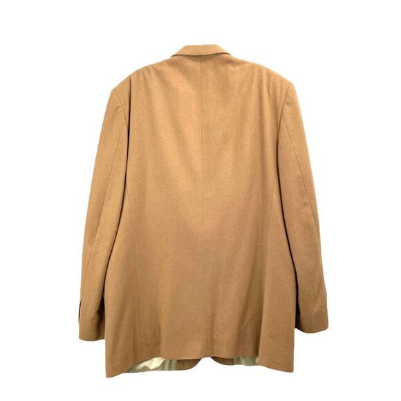 Oscar De La Renta wool cashmere blend suit jacket blazer Sz 44L camel caramel - Picture 8 of 10